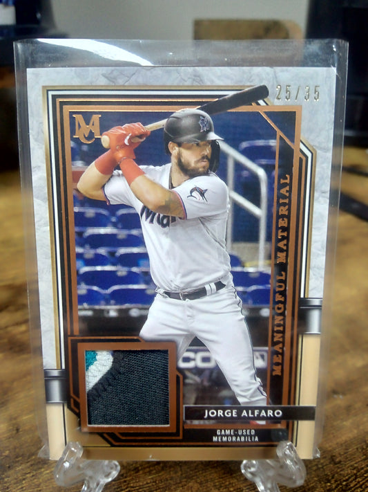 2021 Topps Museum * Jorge Alfaro * #25/35 Meaningful Material Copper #MMR-JAL1