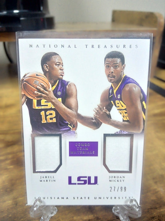 2015 Panini National Treasures * Jarell Martin / Jordan Mickey * #27/99 Dual Jersey #16