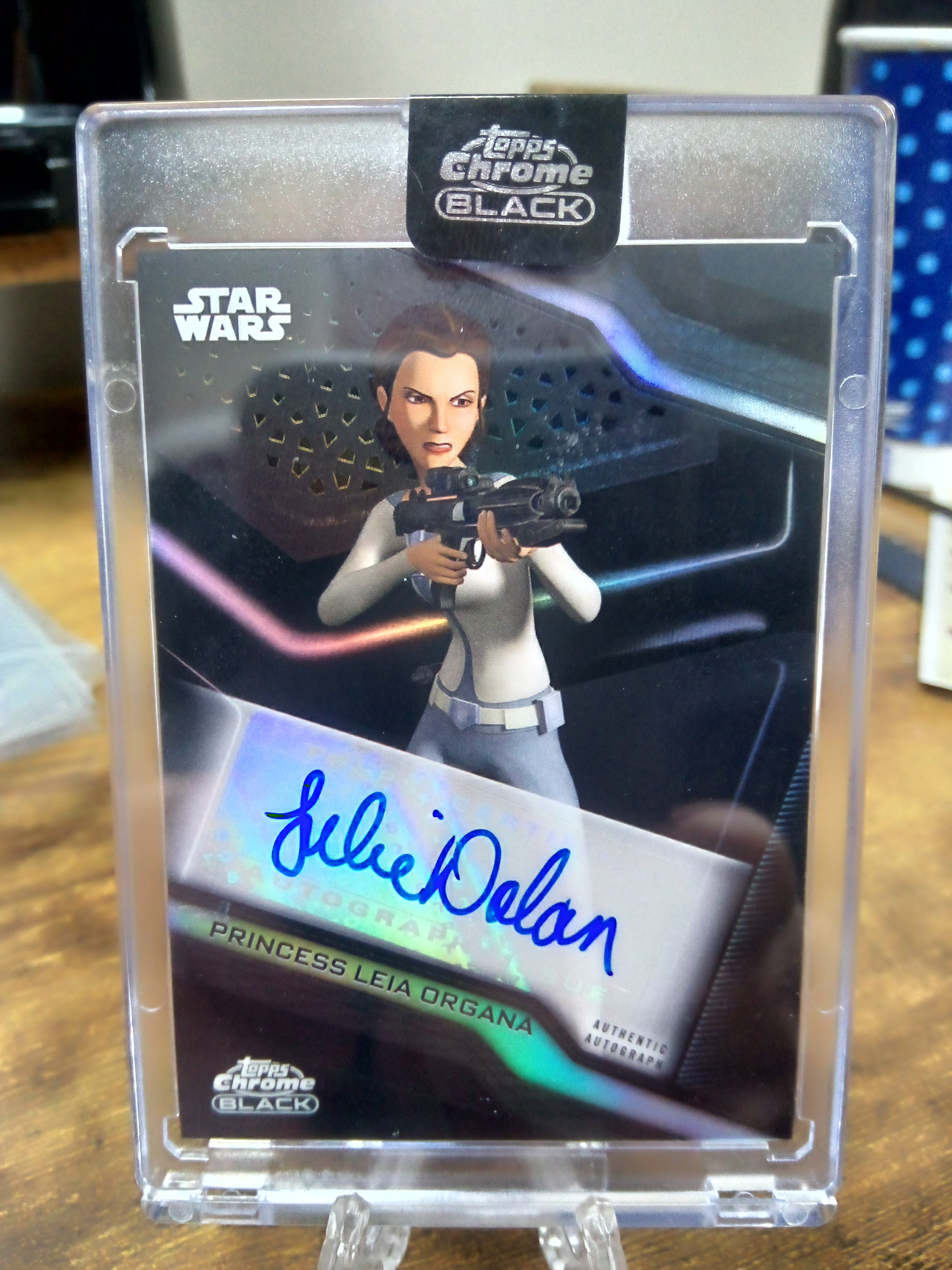Topps Color Pyramid 2022 Topps Chrome Black Star Wars * Princess Leia/Julie Dolan Auto #A ...