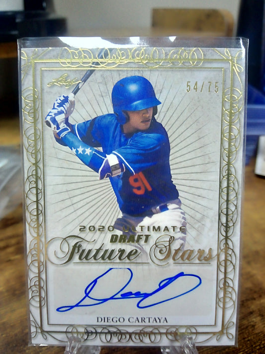 2020 Leaf Ultimate Draft * Diego Cartaya * #54/75 Future Stars Auto Gold #FS-DC2