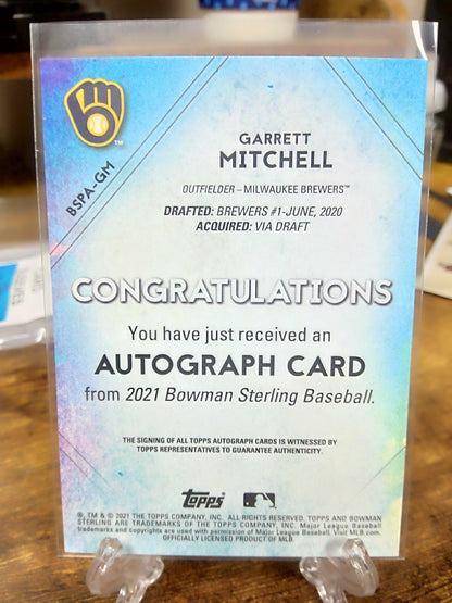 2021 Bowman Sterling * Garrett Mitchell * #70/75 Orange Auto #BSPA-GM