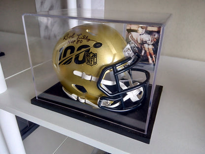 Bob Lilly Signed NFL 100 Mini Helmet In Display