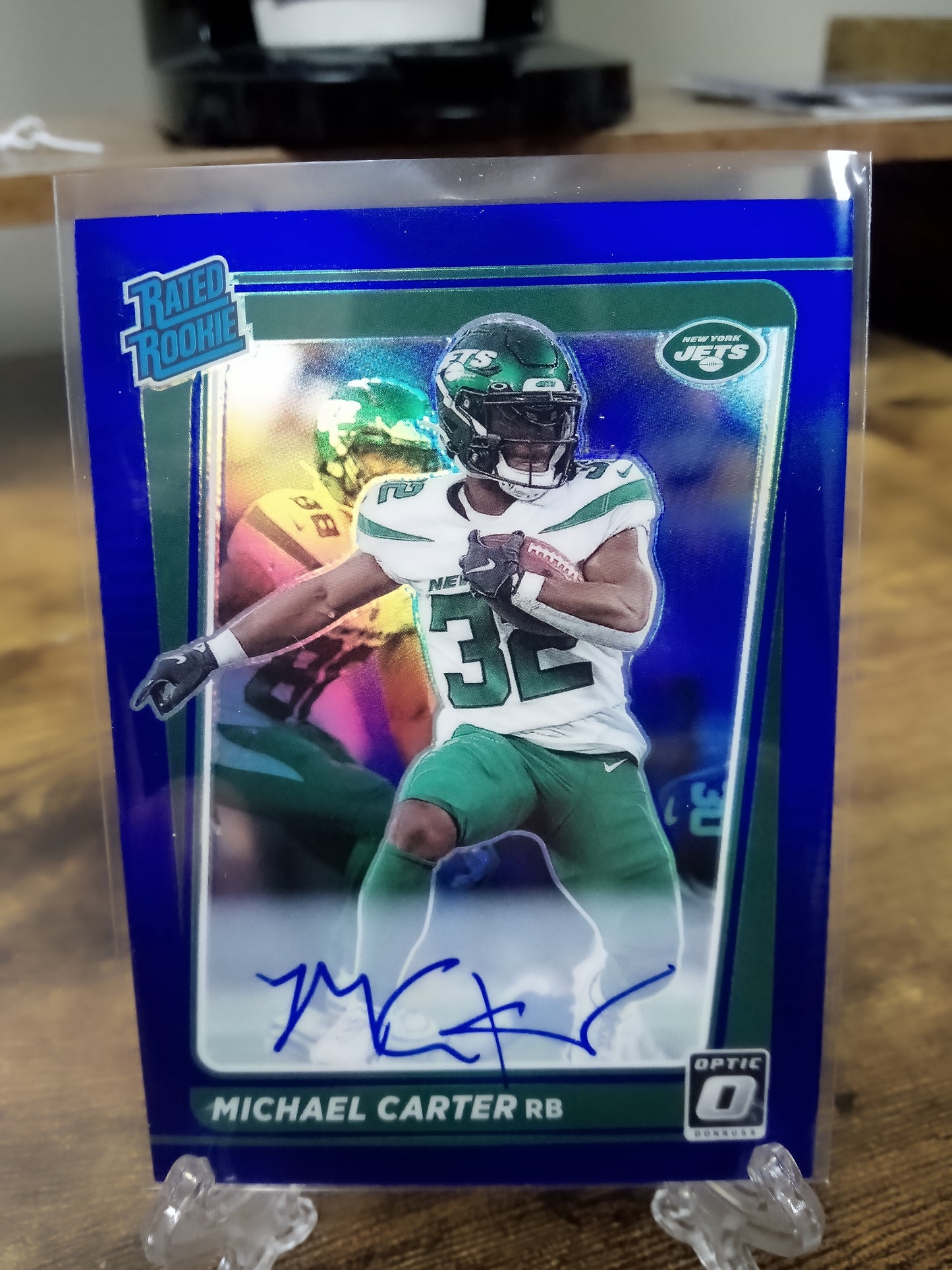 2021 Donruss Optic * Michael Carter * #32/99 Rated Rookie Blue Auto #235