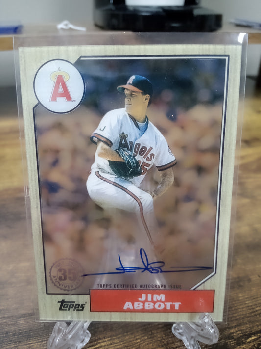 2022 Topps Clearly Authentic * Jim Abbott * Auto #87TBA-JA