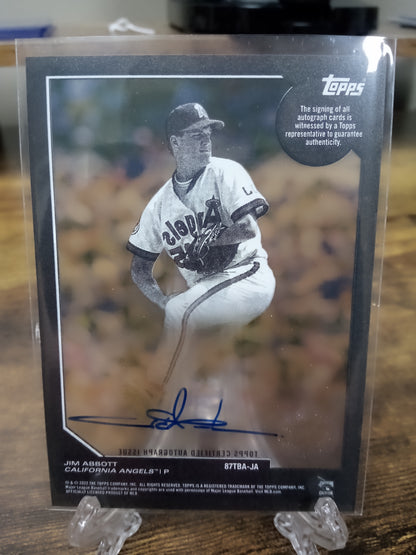 2022 Topps Clearly Authentic * Jim Abbott * Auto #87TBA-JA