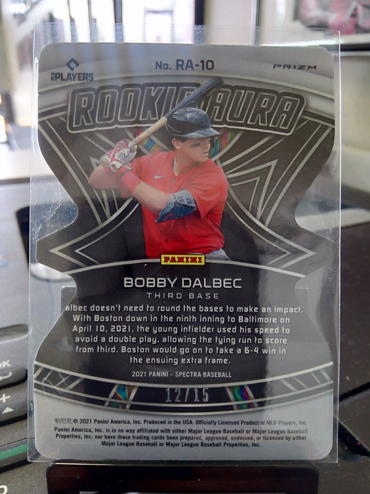 2021 Panini Spectra * Bobby Dalbec * #12/15 Rookie Aura Red #RA-10