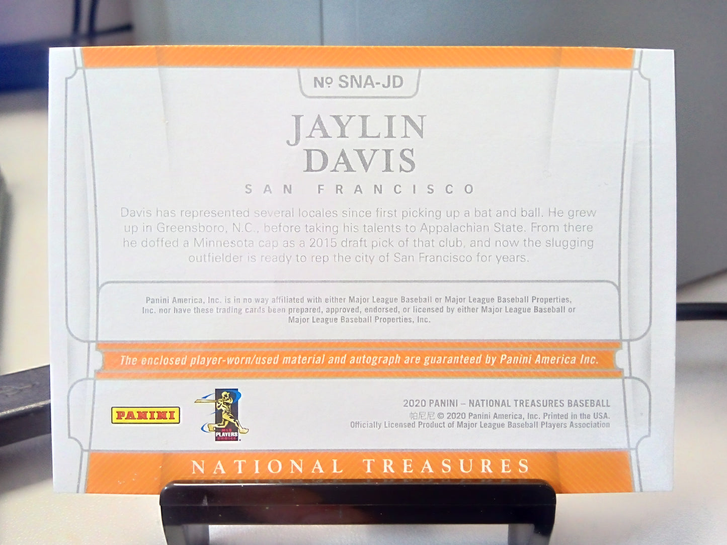 2020 Panini National Treasures * Jaylin Davis * #13/49 Signature Names Gold #SNA-JD