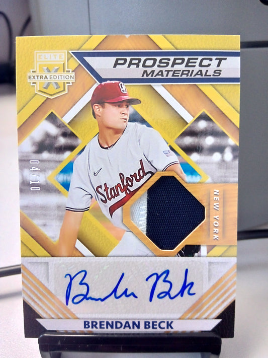 2021 Panini Elite Extra * Brendan Beck * #04/10 Prospect Materials Auto Gold #PMS-BB - 50% OFF