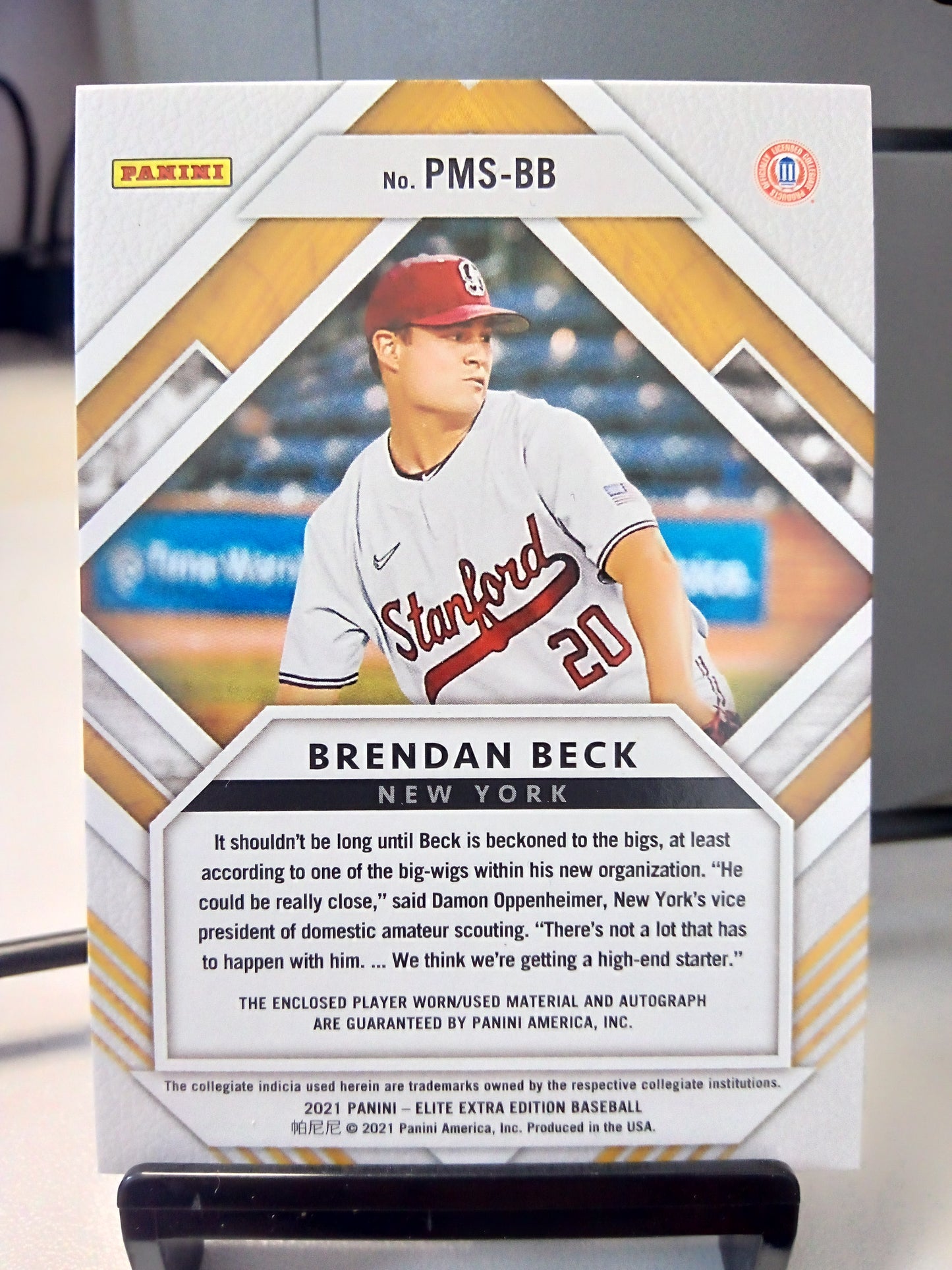 2021 Panini Elite Extra * Brendan Beck * #04/10 Prospect Materials Auto Gold #PMS-BB - 50% OFF