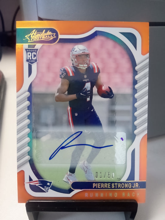 2022 Panini Absolute * Pierre Strong Jr * #01/50 RC Auto Orange Spectrum # 141