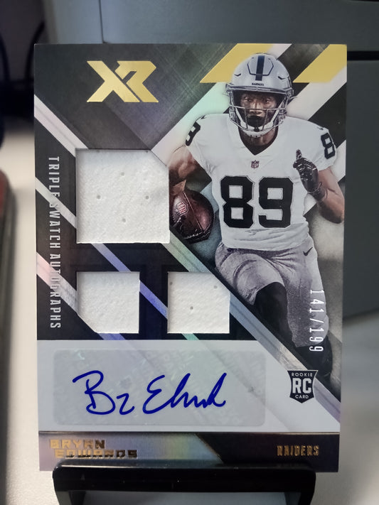 2020 Panini XR * Bryan Edwards * #141/199 Triple Swatch RC Auto #229