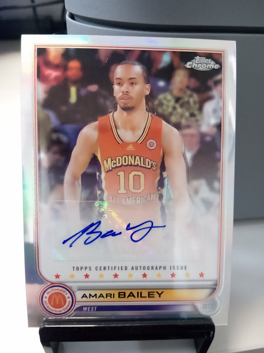 2022 Topps Chrome * Amari Bailey * McDonald’s All American Refractor Auto #CA-AB