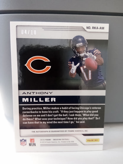 2018 Panini Obsidian * Anthony Miller * #04/10 Electric Etch Yellow RC Auto #RKA-AM