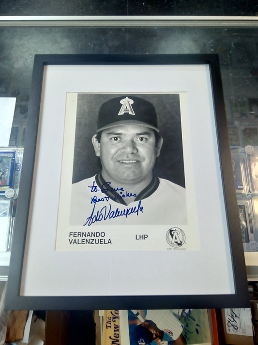 Fernando Valenzuela Signed California Angels 8 x 10 Framed Photo