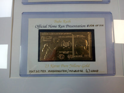 Babe Ruth Postcard / Gold Stamp Display