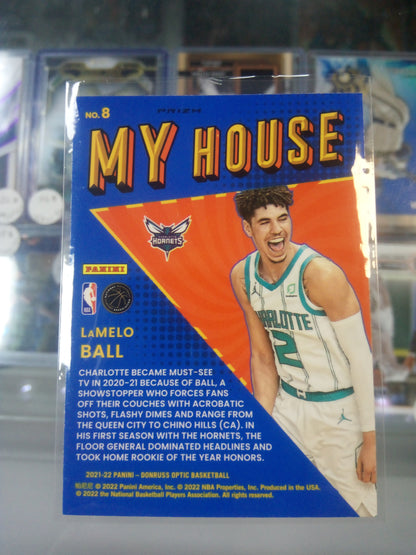 2021-22 Donruss Optic * Lamelo Ball * My House Red Wave Prizm #8