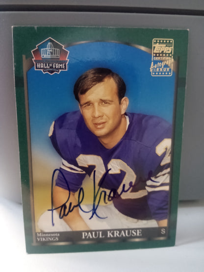 1998 Topps Certified Auto Issue * Paul Krause * #A15 Auto HOF