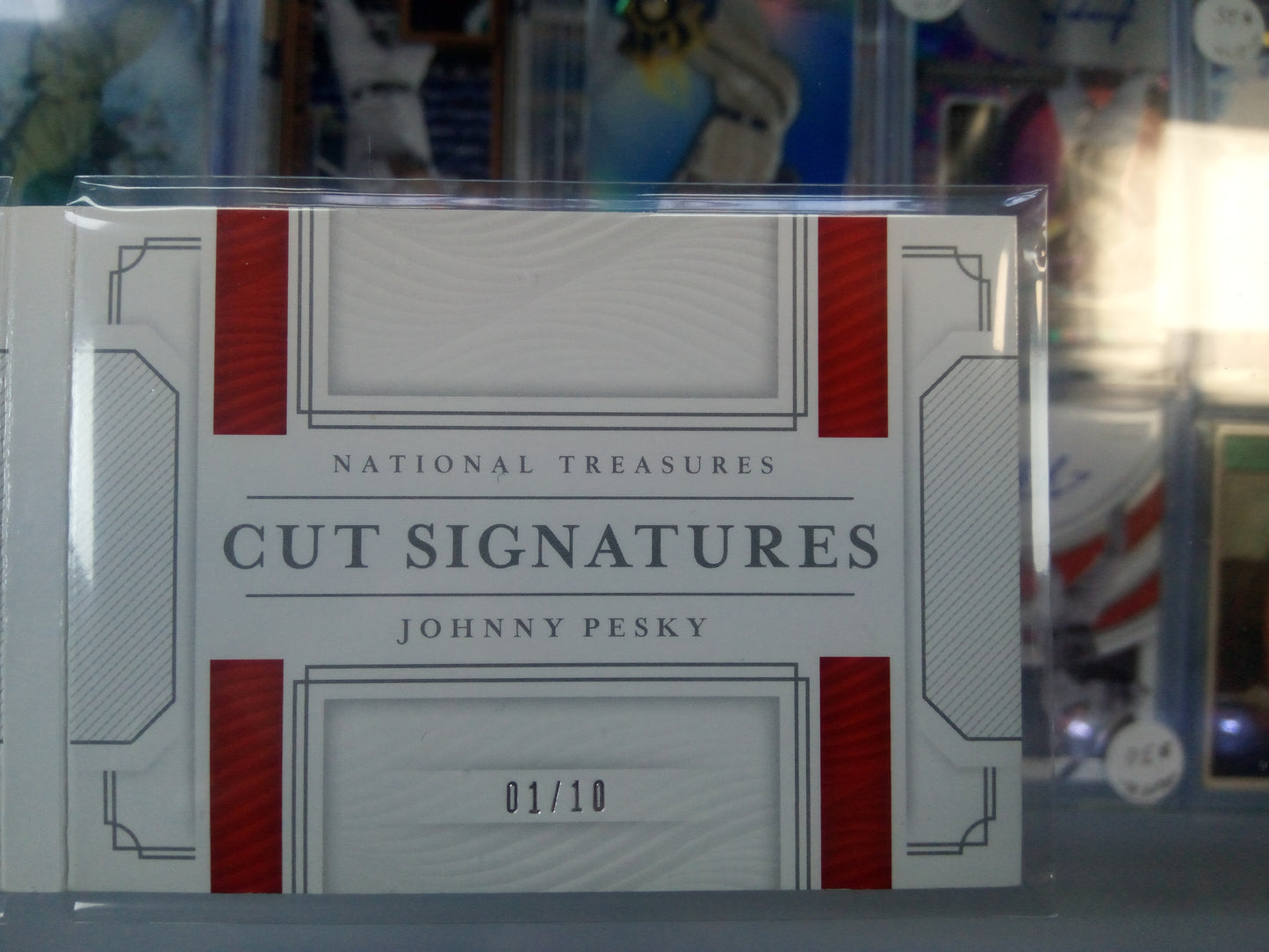 2019 National Treasures * Johnny Pesky * #01/10 Cut Signatures Booklet #CSB-JP