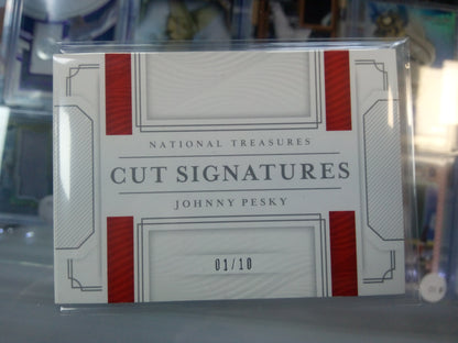 2019 National Treasures * Johnny Pesky * #01/10 Cut Signatures Booklet #CSB-JP