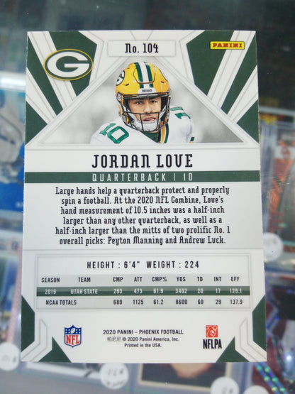 2020 Panini Phoenix * Jordan Love * Fire Burst RC #104