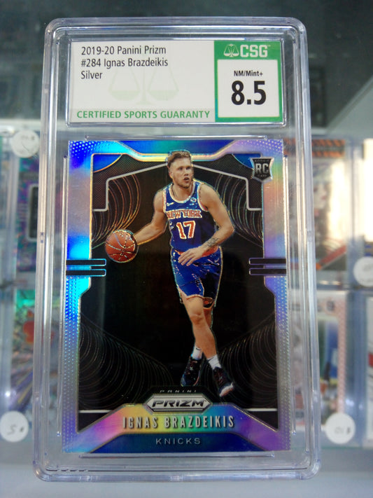 2019-20 Panini Prizm * Ignas Brazdeikis * Silver RC #284 - CSG 8.5