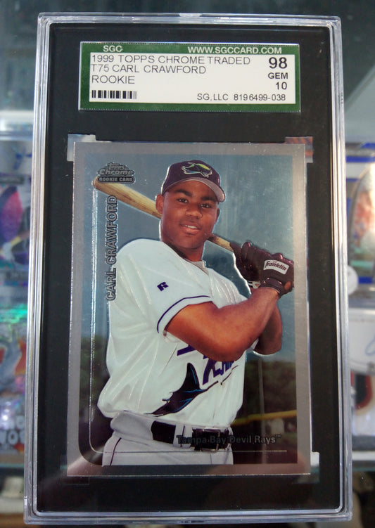 1999 Topps Chrome Traded * Carl Crawford * RC #T75 - SGC 10