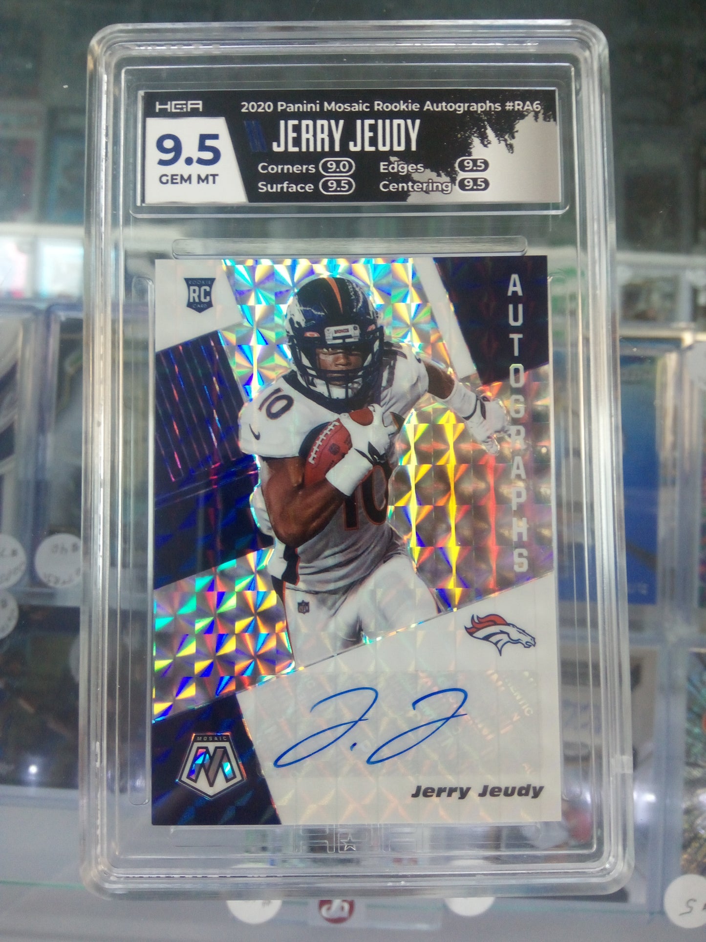 2020 Panini Mosaic * Jerry Jeudy * RC Auto #RA6 * HGA 9.5 / 10