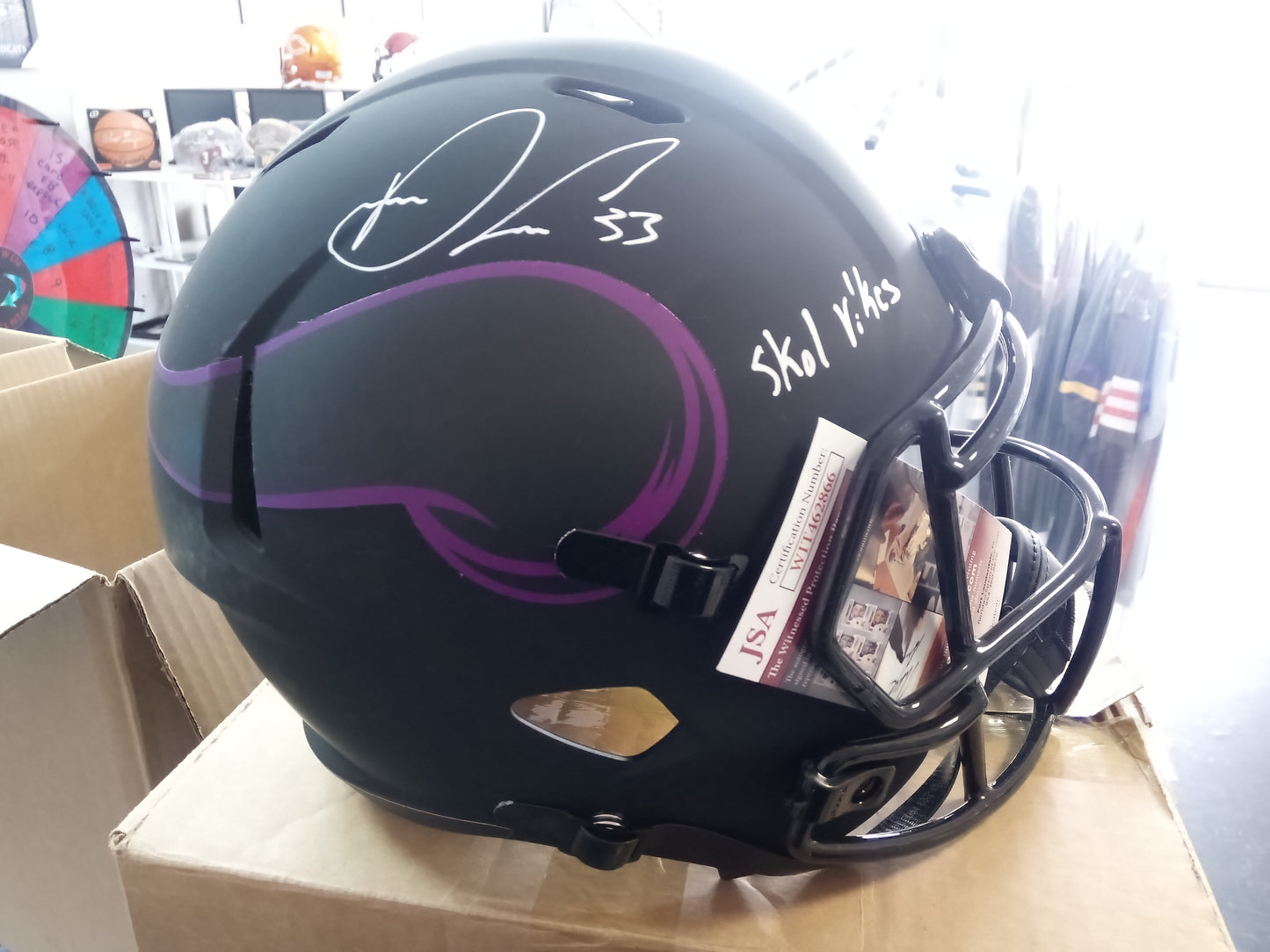 Dalvin Cook Signed Minnesota Vikings Speed Eclipse Full Size Helmet * JSA