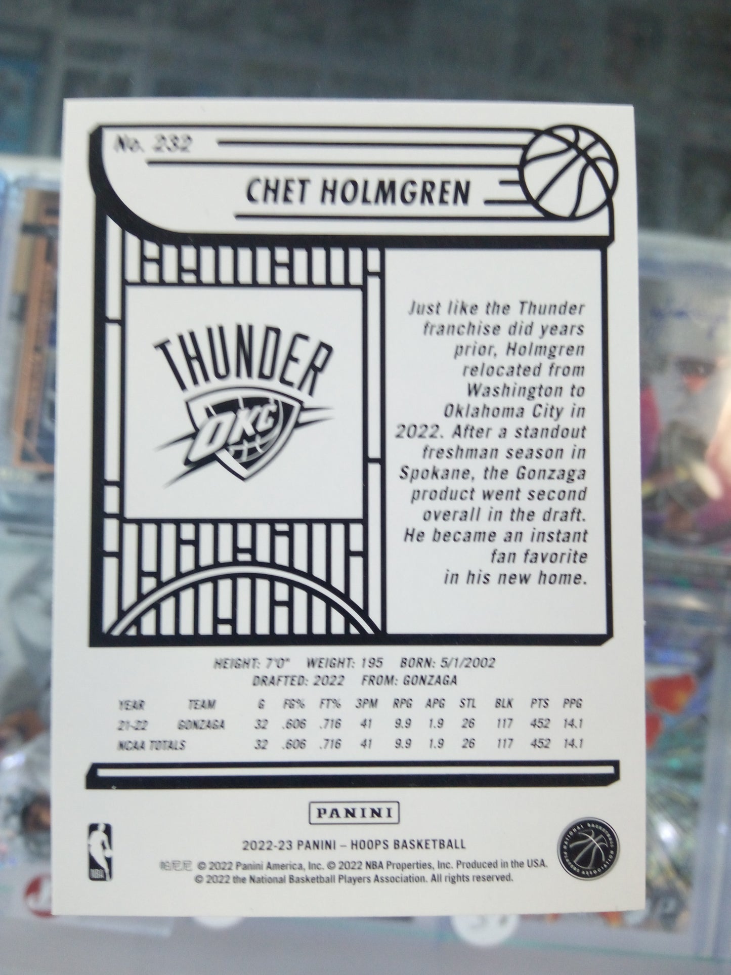 2022-23 Panini Hoops * Chet Holmgren * Yellow RC #232