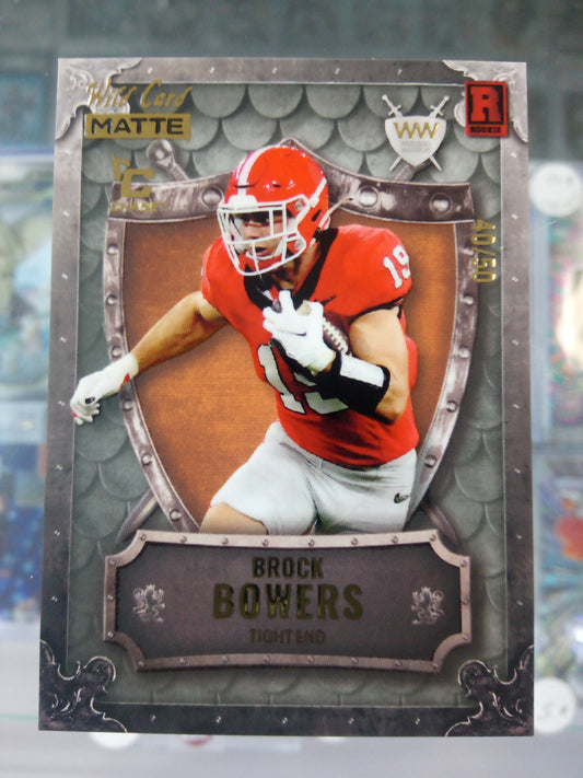 2023 Wild Card Matte * Brock Bowers * #40/50 Weekend Warrior Chase Rookie