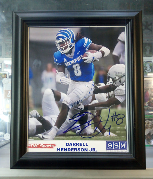 Darrell Henderson Signed Memphis Tigers 8x10 Framed Photo