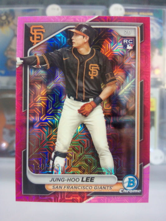 2024 Bowman Chrome * Jung-Hoo Lee * #130/299 Pink Mojo Refractor RC #69