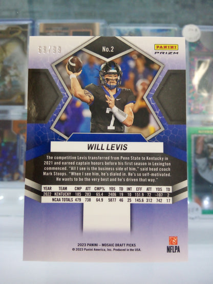 2023 Mosaic Draft Picks * Will Levis * #68/99 Red Prizm #2