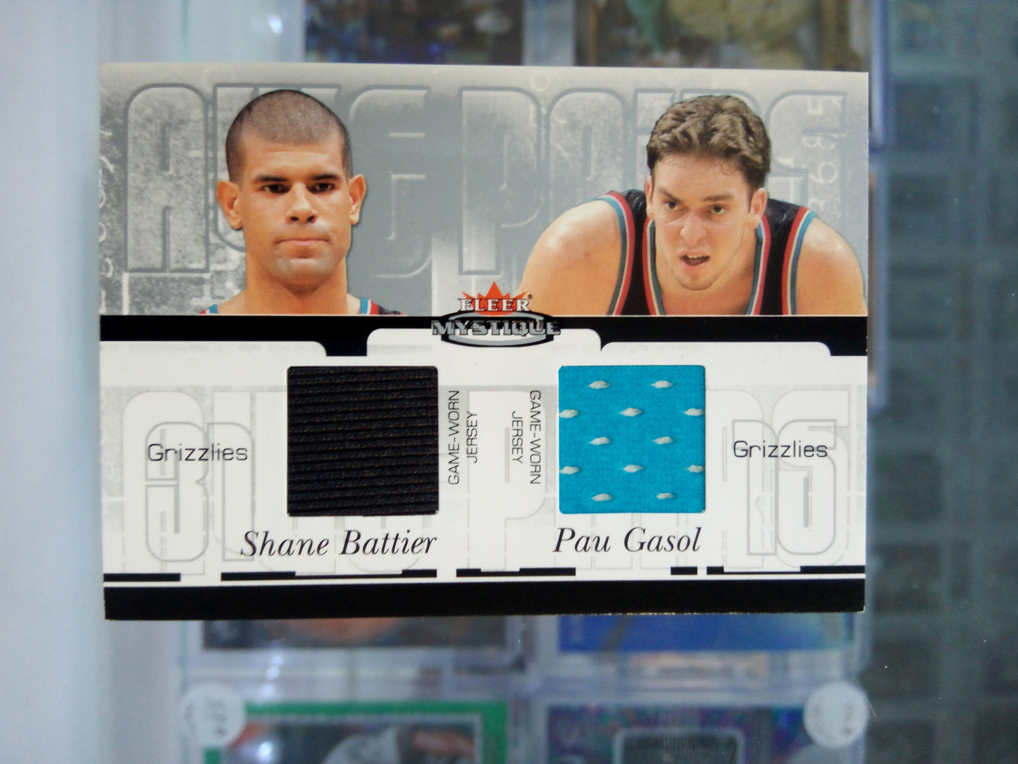 2003-04 Fleer Mystique *  Shane Battier / Pau Gasol * #073/350 Dual Jersey #AP-SB/PG