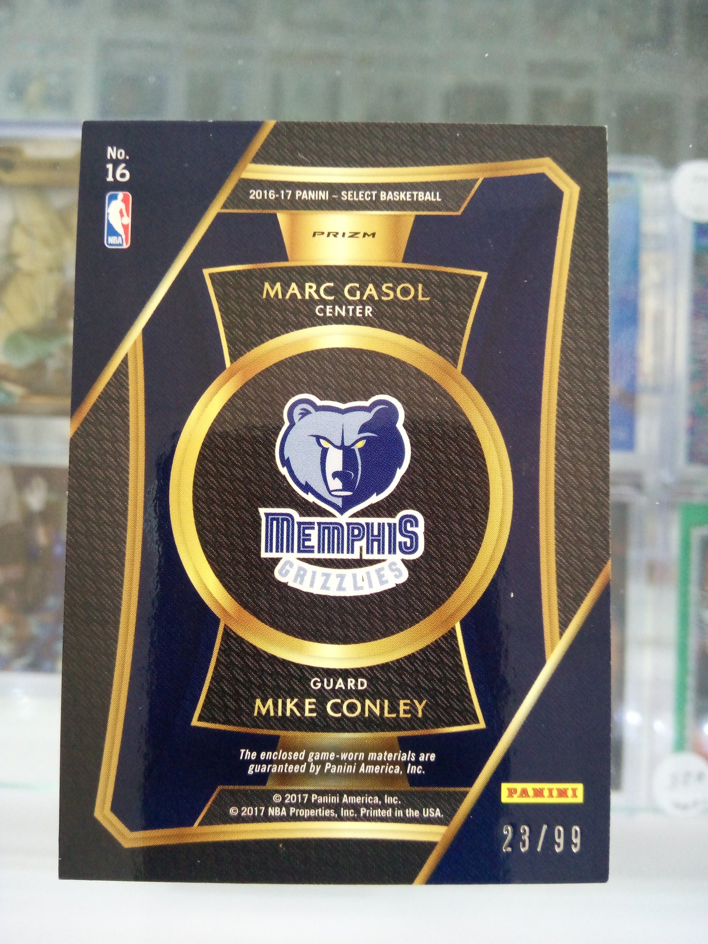 2016-17 Panini Select * Marc Gasol / Mike Conley * #23/99 Duets Purple Prizm #16