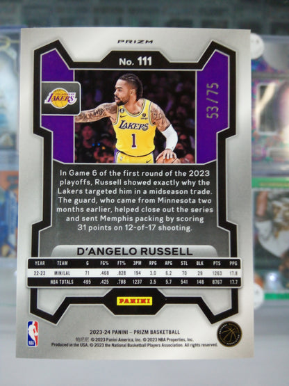 2023-24 Panini Prizm * D'Angelo Russell * #53/75 Fast Break Purple #111