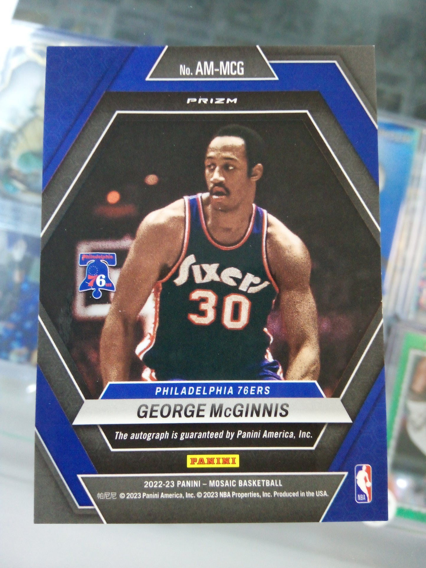 2022-23 Panini Mosaic * George McGinnis * Gold/Red Auto #AM-MCG