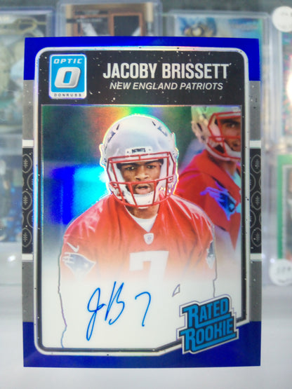 2016 Donruss Optic * Jacoby Brissett * #67/75 Rated Rookie Auto Blue Holo #170