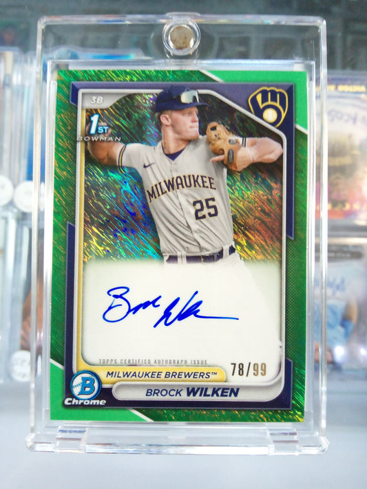 2024 Bowman Chrome * Brock Wilken * #78/99 Green Shimmer 1st Auto #CPA-BW