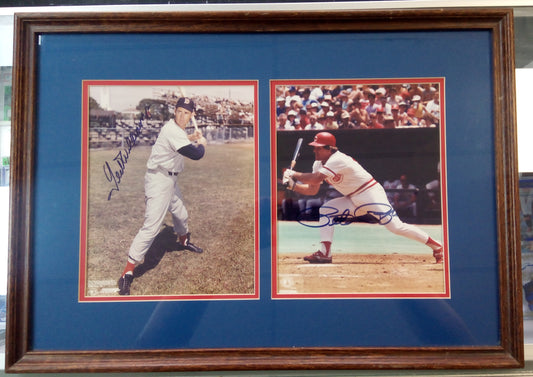 Pete Rose / Ted Williams Signed Photos * 22 X 16 Framed With Mat