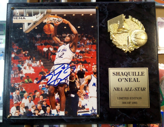 Shaquille O'Neal SIgned Photo Plaque