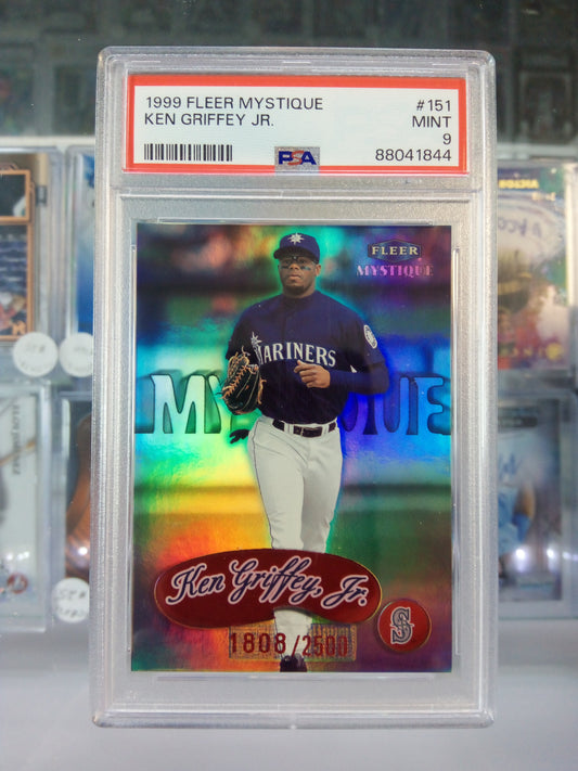 1999 Fleer Mystique * Ken Griffey Jr * #1808/2500 Red Holo #151 * PSA 9