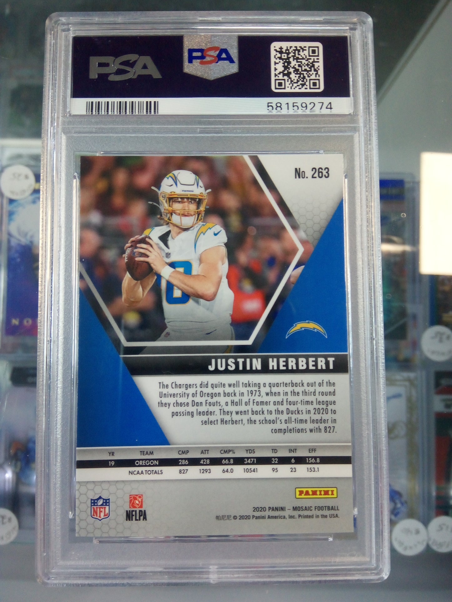 2020 Panini Mosaic * Justin Herbert * RC #263 * PSA 9