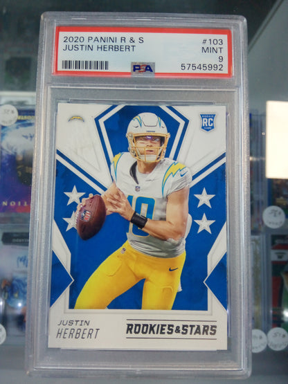 2020 Panini Rookies & Stars * Justin Herbert * RC #103 * PSA 9