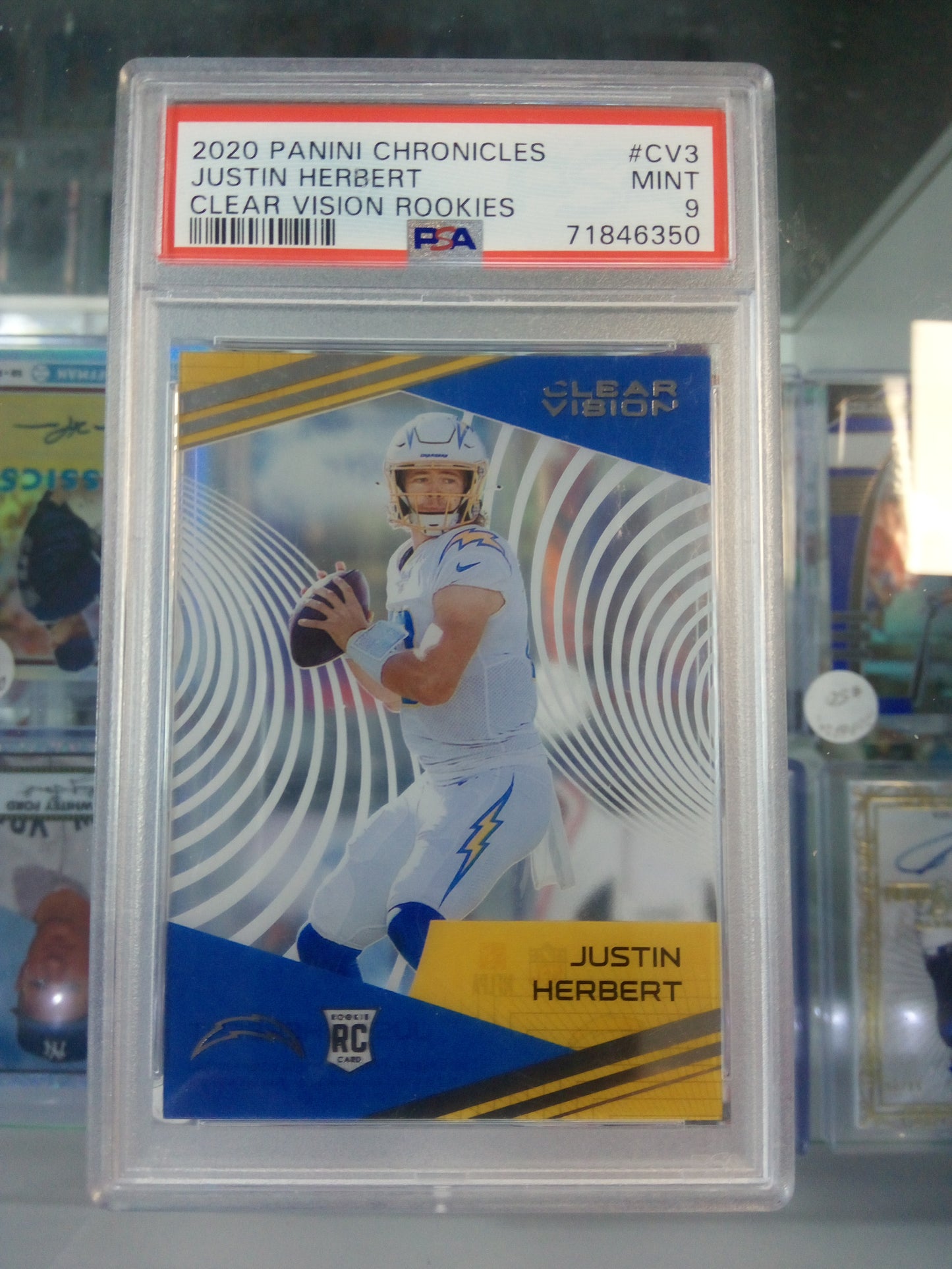 2020 Panini Chronicles Clear Vision * Justin Herbert * RC# CV3 * PSA 9