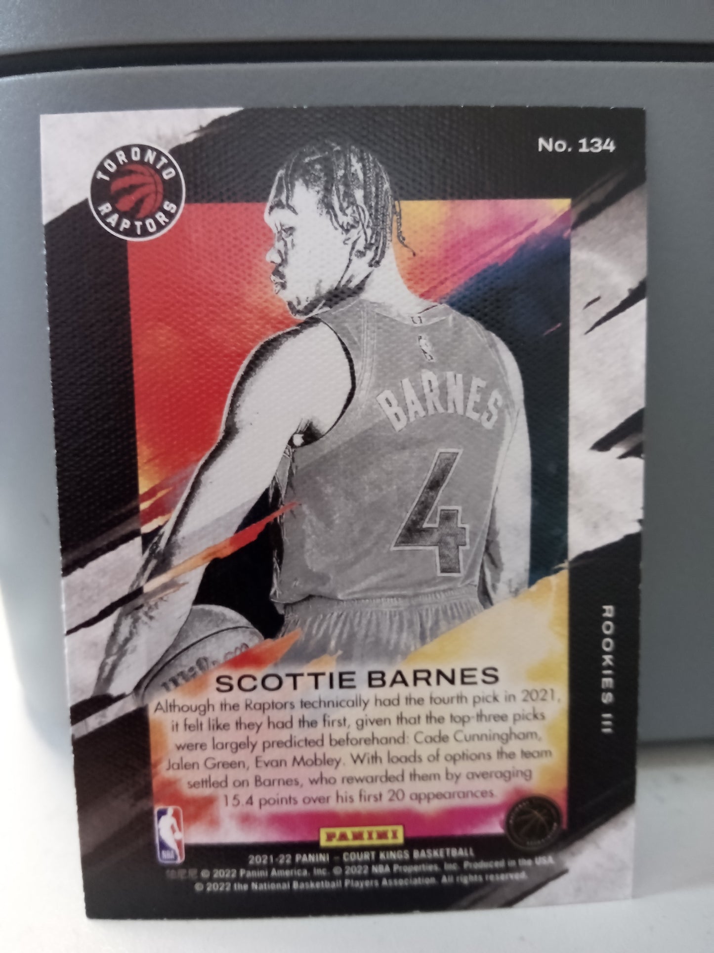 2021-22 Panini Court Kings * Scottie Barnes * Rookies III RC #134