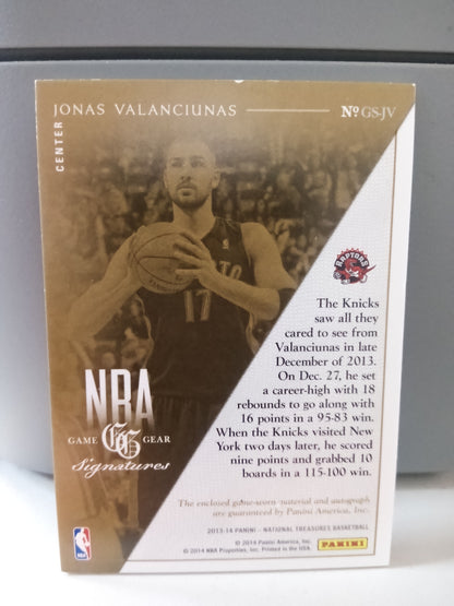 2013-14 National Treasures * Jonas Valanciunas * #17/75 Game Gear Auto #GS-JV