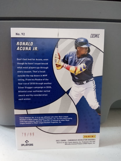 2021 Panini Chronicles Revolution * Ronald Acuna Jr. * #76/99 Cosmic #92