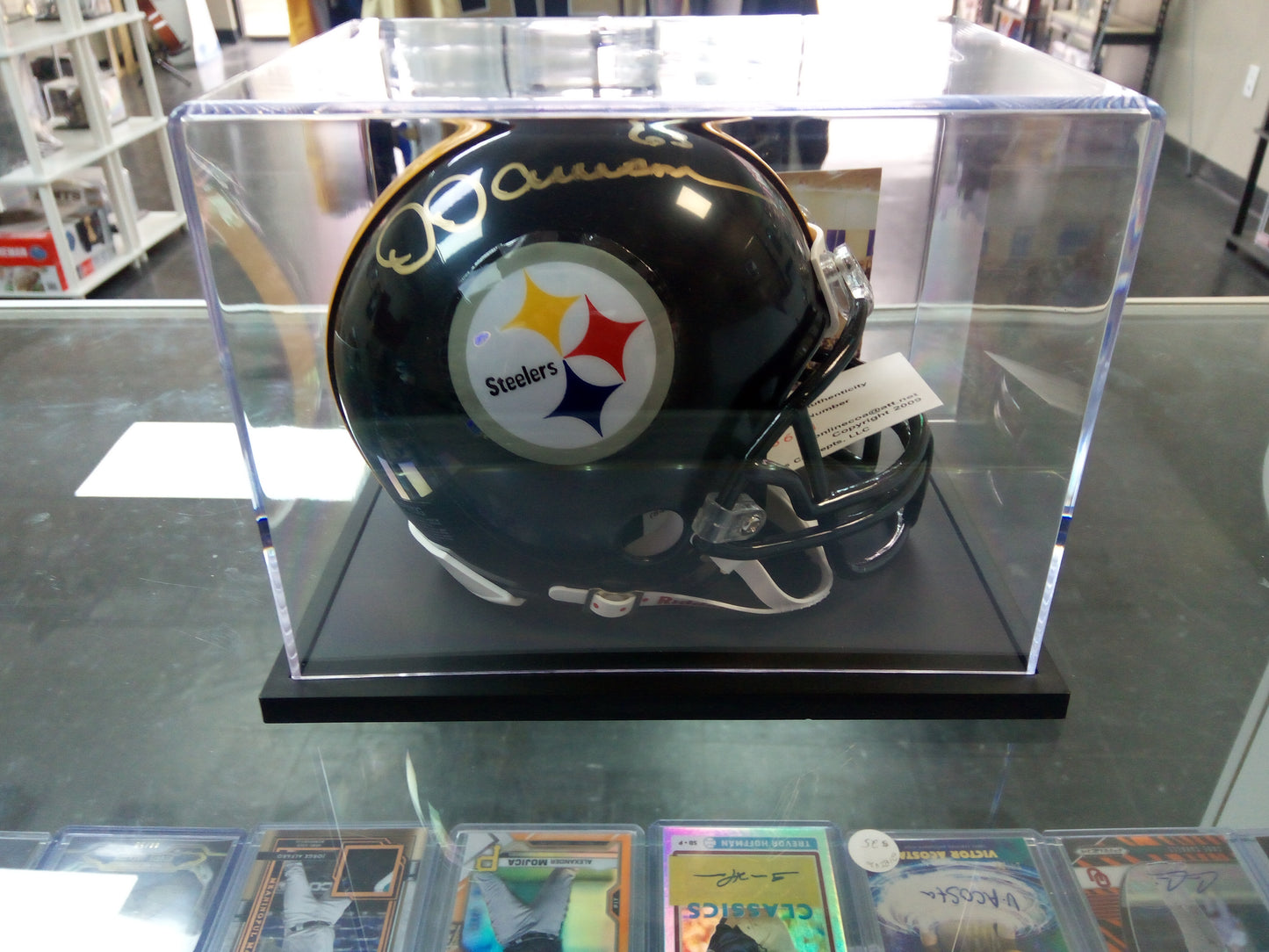 Dermontti Dawson Signed Pittsburgh Steelers Mini Helmet in Display * BTS