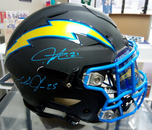 Ladainian Tomlinson / Melvin Gordon Signed Chargers Full-Size Authentic Helmet * Beckett